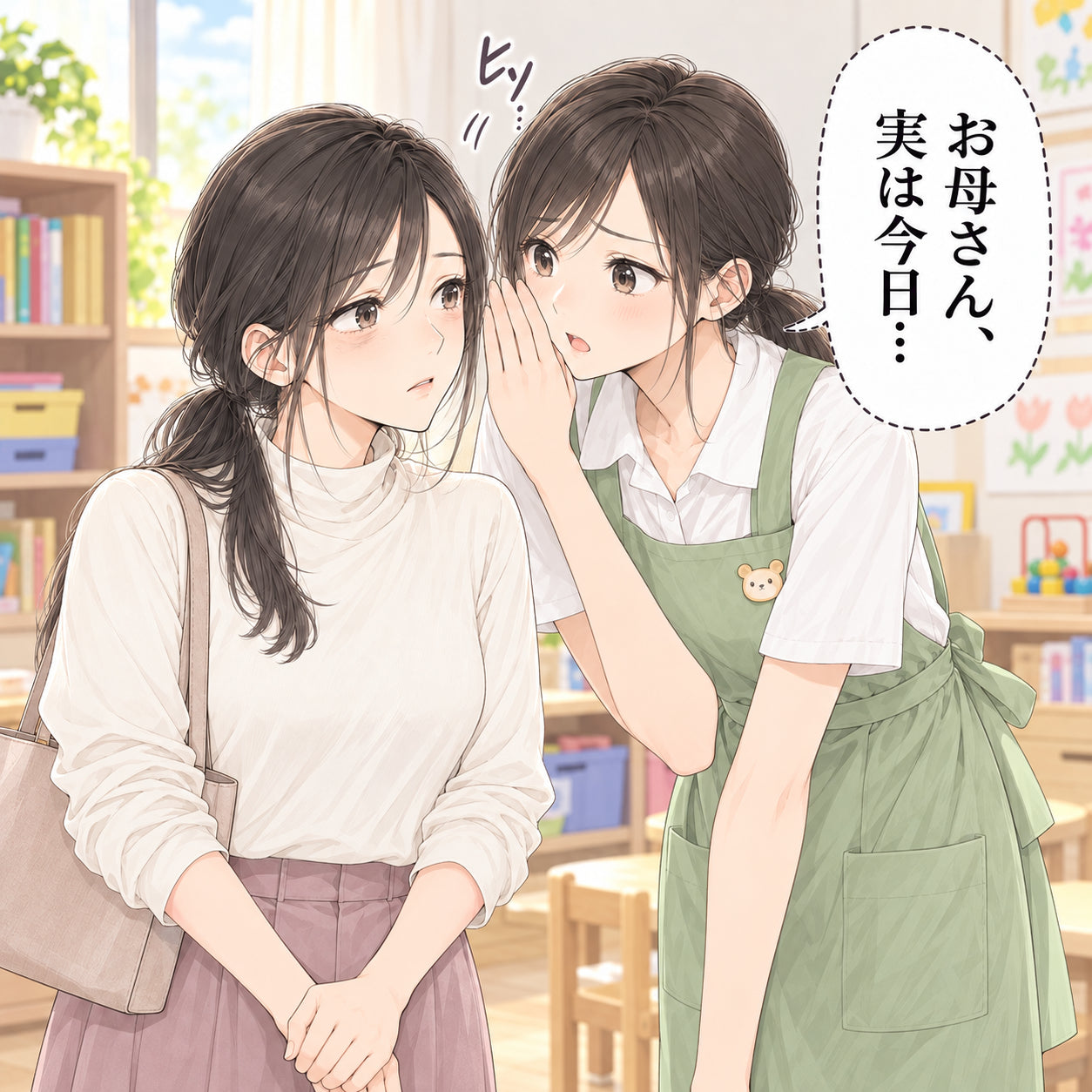 お母さん、実は今日… ヒソ…