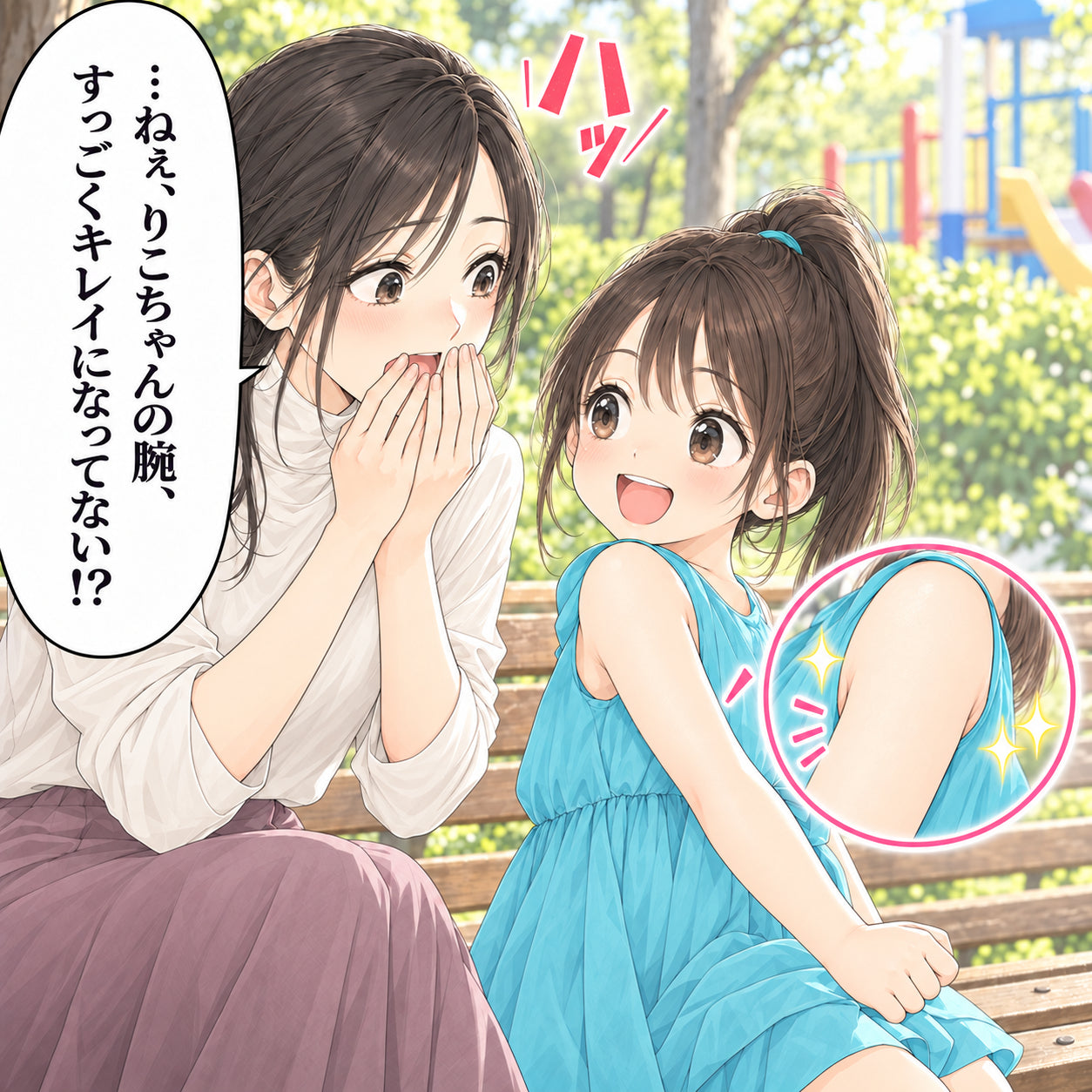 …ねぇ、りこちゃんの腕、 すっごくキレイになってない!? ハッ