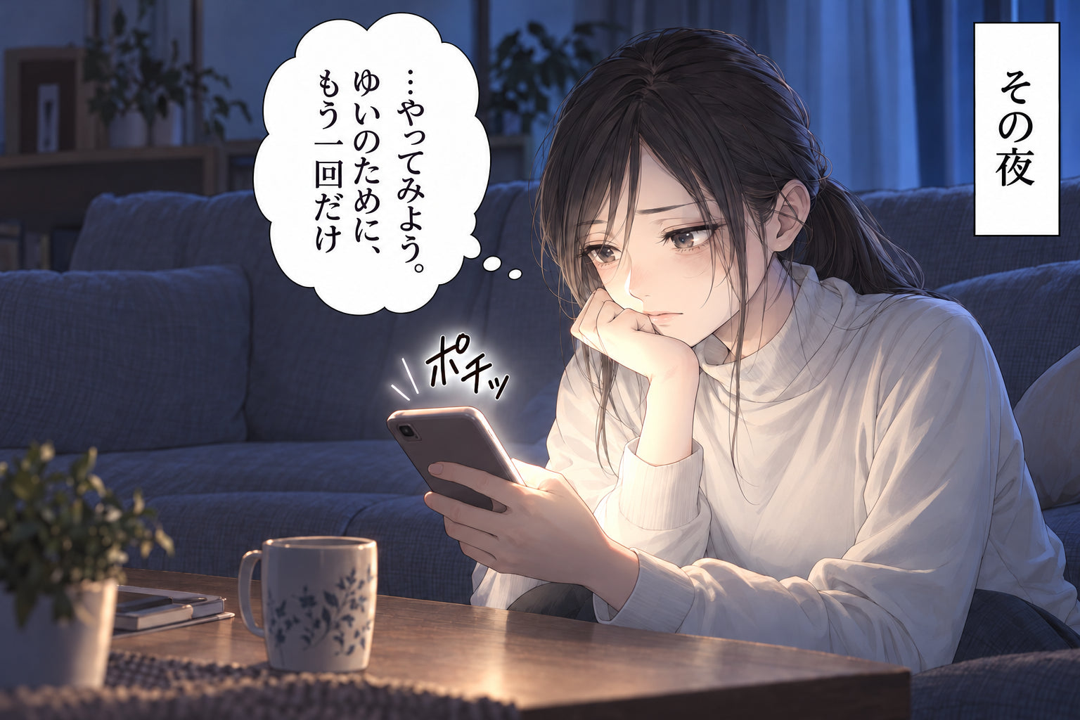 …やってみよう。 ゆいのために、もう一回だけ その夜 ポチッ