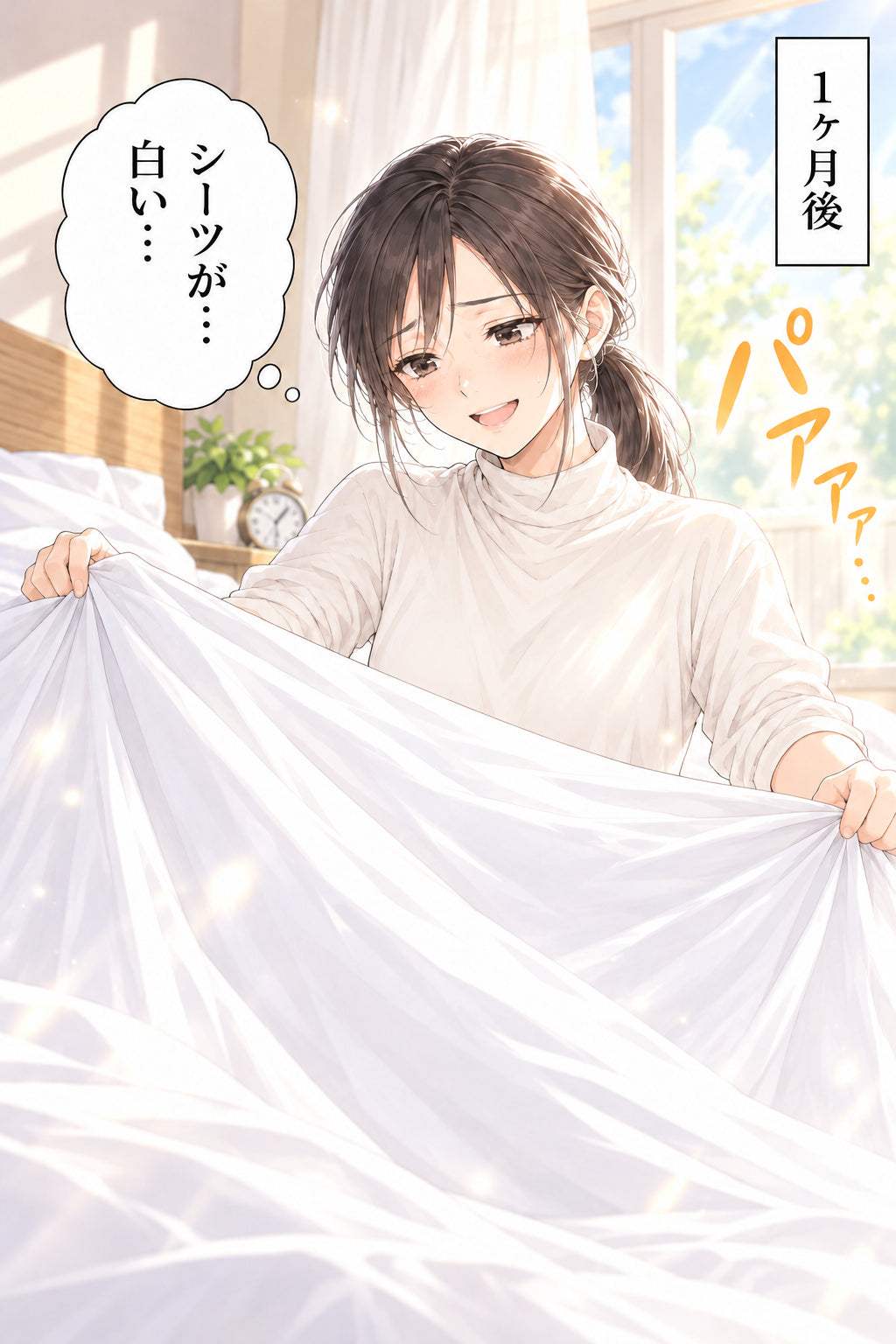シーツが… 白い… 1ヶ月後 パァァ…