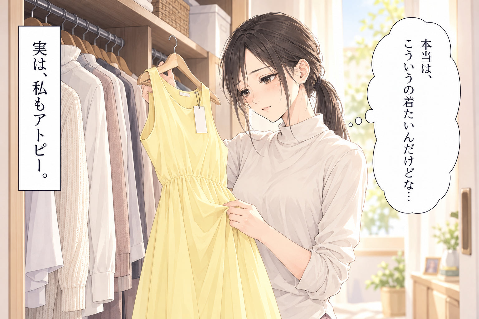 本当は、 こういうの着たいんだけどな… 実は、私もアトピー。