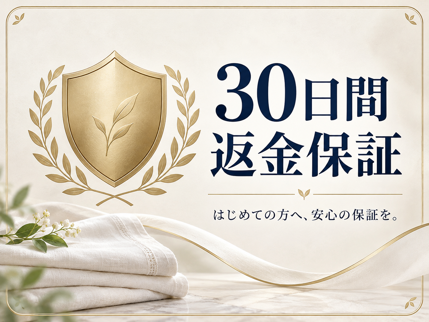30日間 返金保証。はじめての方へ、安心の保証を。